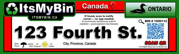 red and green Provincial Label