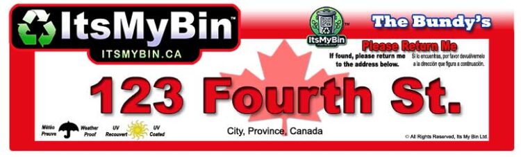 Municipal Bin Label - Canada