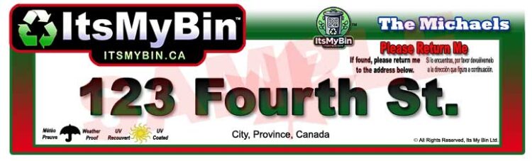 Municipal Bin Label - Custom Euro