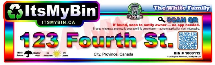 Municipal Bin QR Tracked - Rainbow