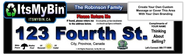 Custom Business Bin Labels with Personalized Text | ItsMyBin™