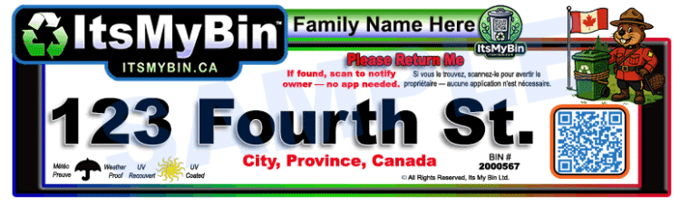 Canada Bin Label QR Tracked